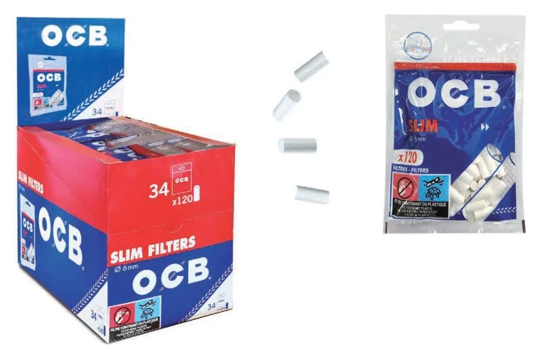 OCB Filtres Slim 6 mm · 34 sachets